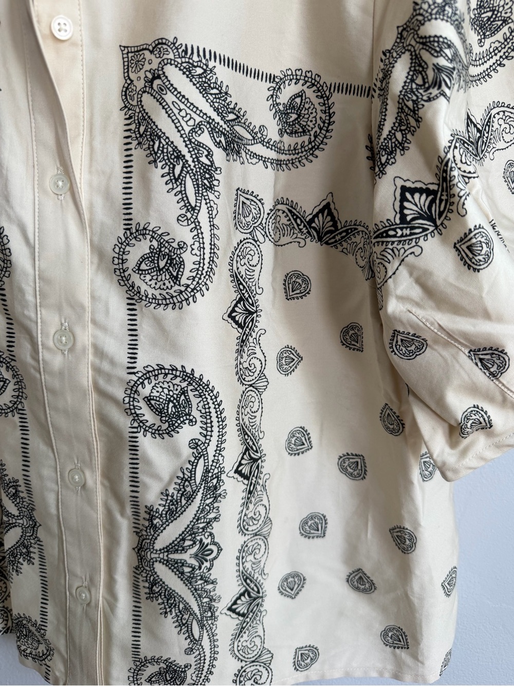 NWT J. Crew Bell sleeve button-up shirt in bandana print Cotton 10 - Picture 6 of 10